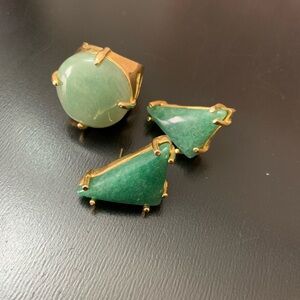 Green natural stone jewelry set